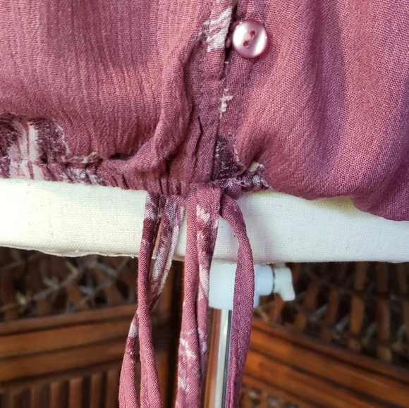 AMERICAN RAG CIE by MACY's Boho Peasant Blouse Bright Mauve Rose XXL NWT - Picture 8 of 10
